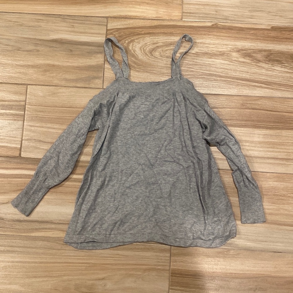 Gray Long Sleeve Sweater Top